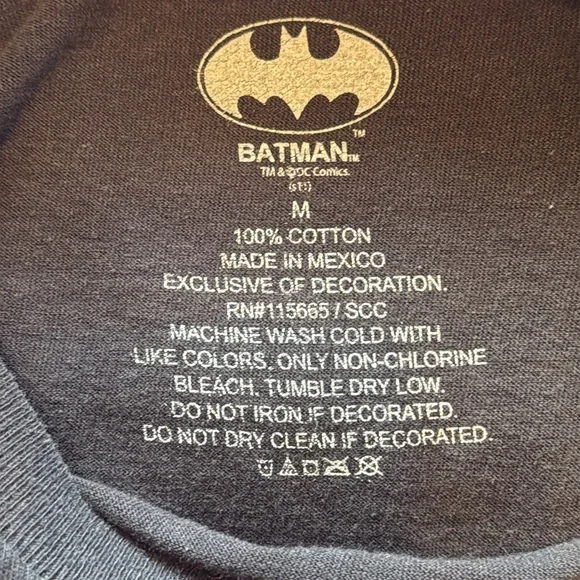 BATMAN Black Cotton T-Shirt - Picture 6 of 6